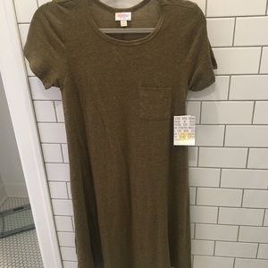 XXS LulaRoe Carly dress..heathered olive green